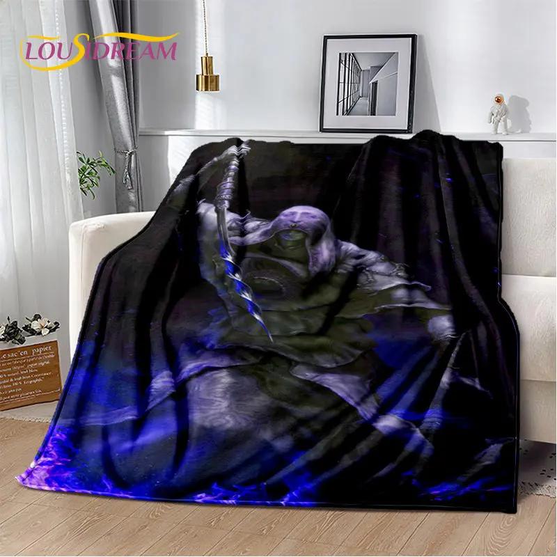 Elden Ring Jeu Joueur Couverture Peluche Douce Imprimée en 3D, Couverture Flanelle Couverture Jetée pour Salon Chambre à Coucher Lit Canapé Couverture Pique-nique
