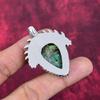 Grüner Türkisanhänger aus Kupfer, 925er Sterlingsilberschmuck, Edelsteinanhänger, Geschenk für sie, handgefertigter zierlicher Schmuck