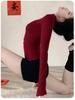 2025 Women's Long Sleeve Red Yoga & Pilates Top – Autumn/Winter Collection