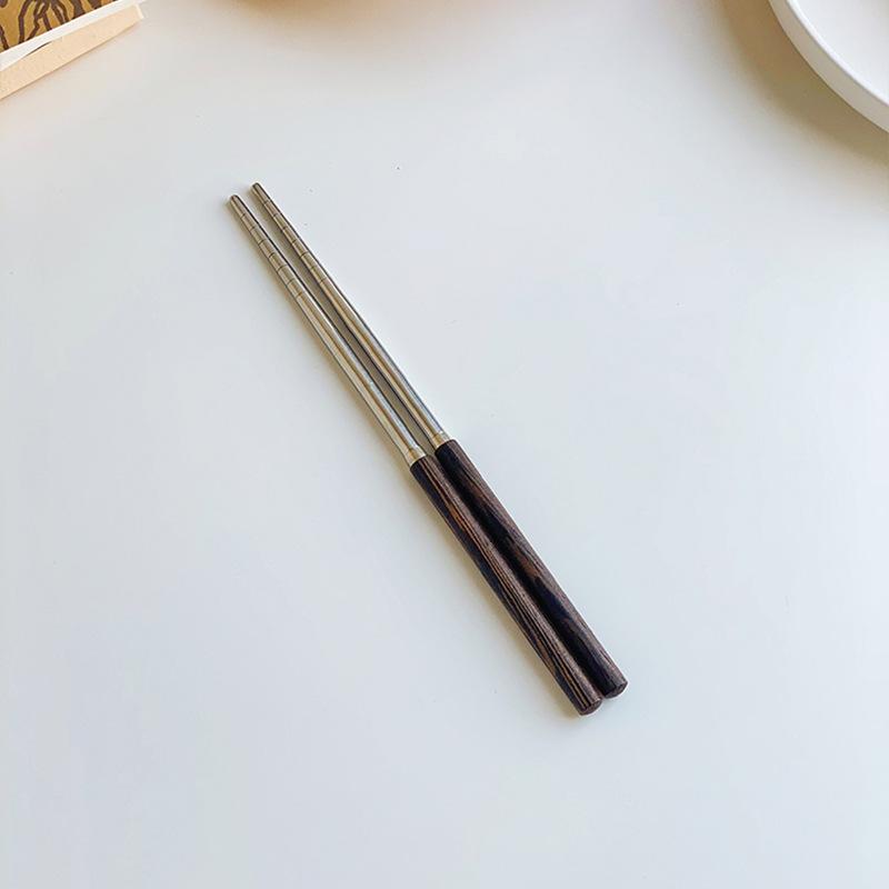 Korean household long-handled spoon, fork, stainless steel tableware ins western food steak knife 304 stainless steel chopsticks