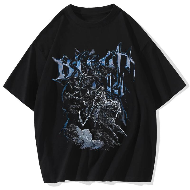 

black source ANIME MANGA VINTAGE WASH UNISEX TSHIRT Octopus Men Harajuku TShirt Style Short Sleeve Top Mens Clothes S