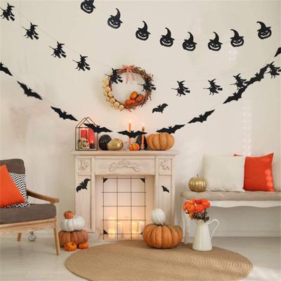 Dreidimensionale Perlmutt-Papier-Wimpelkette Hexe Halloween-Banner