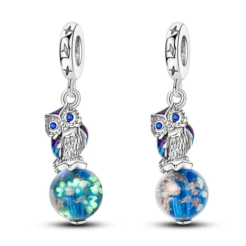 Copper Blue Ocean Charms Bead Cruise Fine Ship Crab Seahorse Pendants Fit Bracelet Diy Jewellery Marking Present