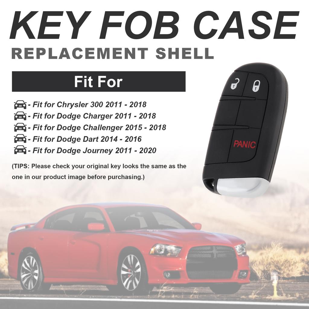 3 / 4 / 5 Buttons Remote Car Key Shell Wear-resistant Keyless Entry Key Fob Case Fit for Dodge / Chrysler