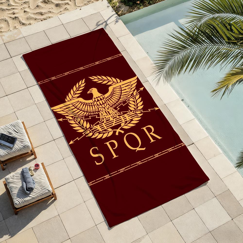 Fashion print SPQR Towel Drying Bath Towel Applicable To Light Swimming Camping Yoga Beach Out
