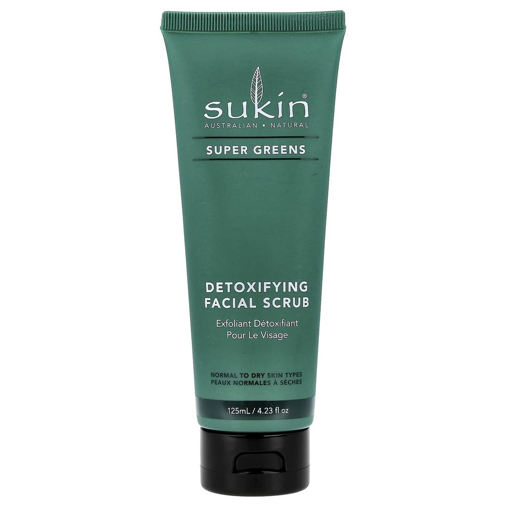 Super Green, Detoxifying Facial Scrub, Normal to Dry Skin Type, 125 Ml (4.23 Fl Oz)