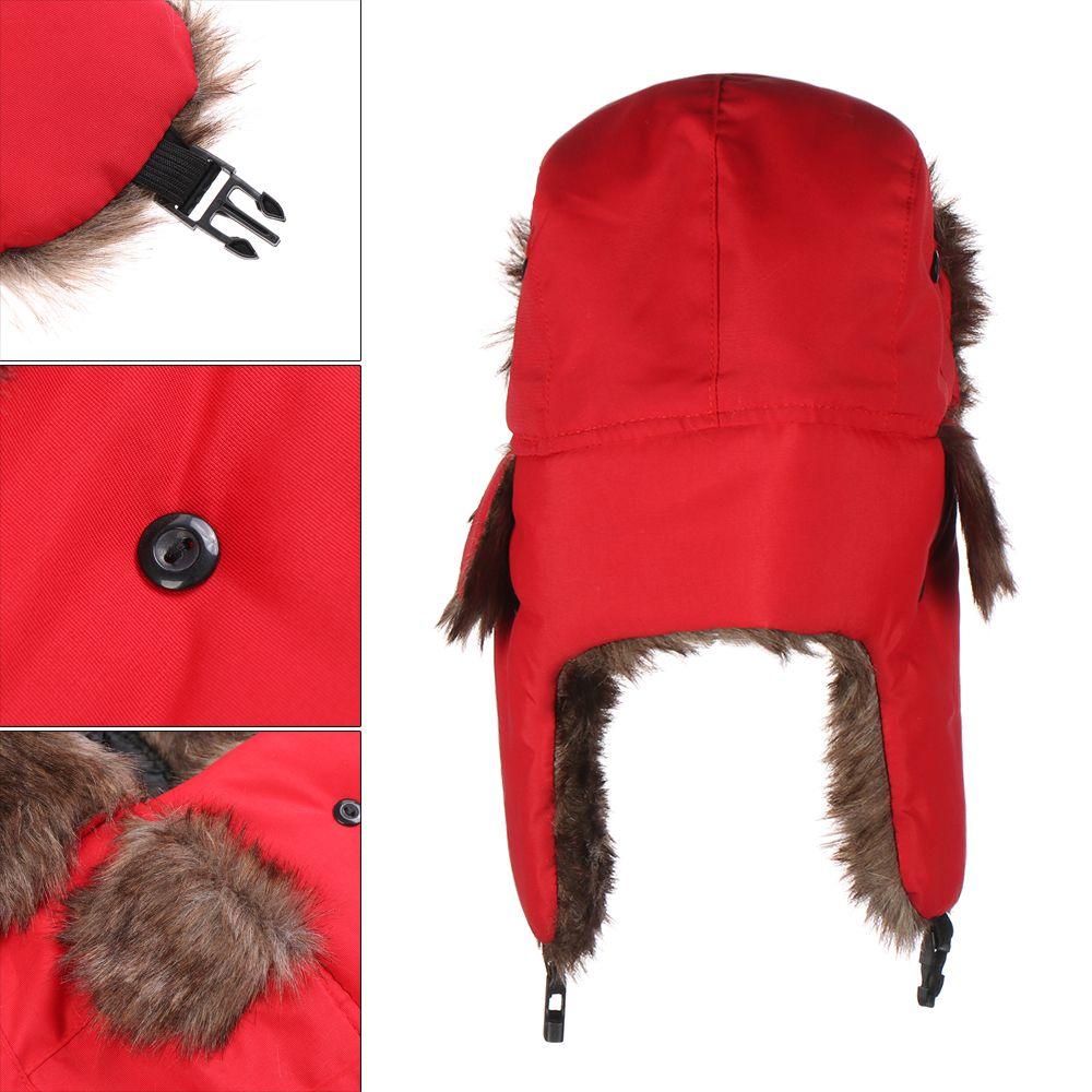 Men Women Earflap Fur Winter Cap Russian Ushanka Winter Hats Ski Hat