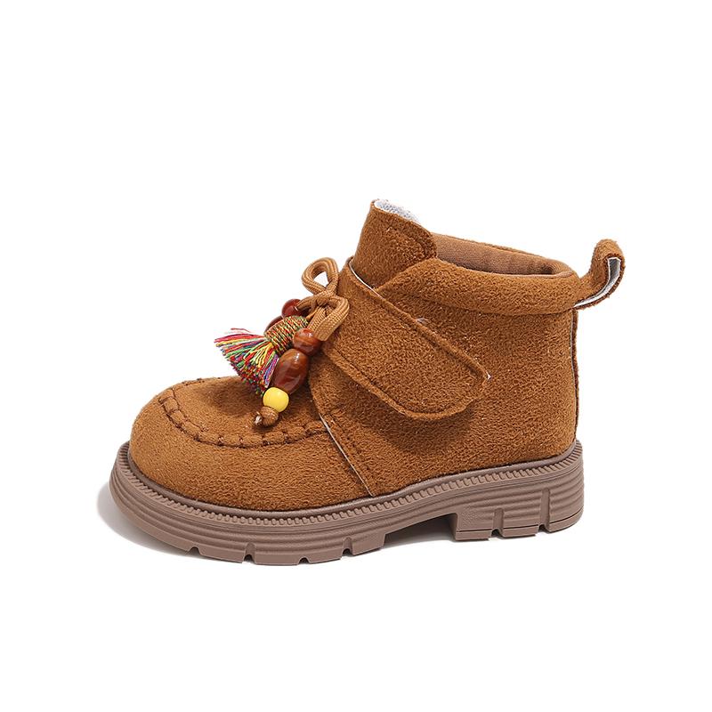 

New Arrival Autumn Winter Vintage Children Shoes Sweet Casual Boots for Baby Girl Soft-soled Casual Children s Boots 26 коричневый