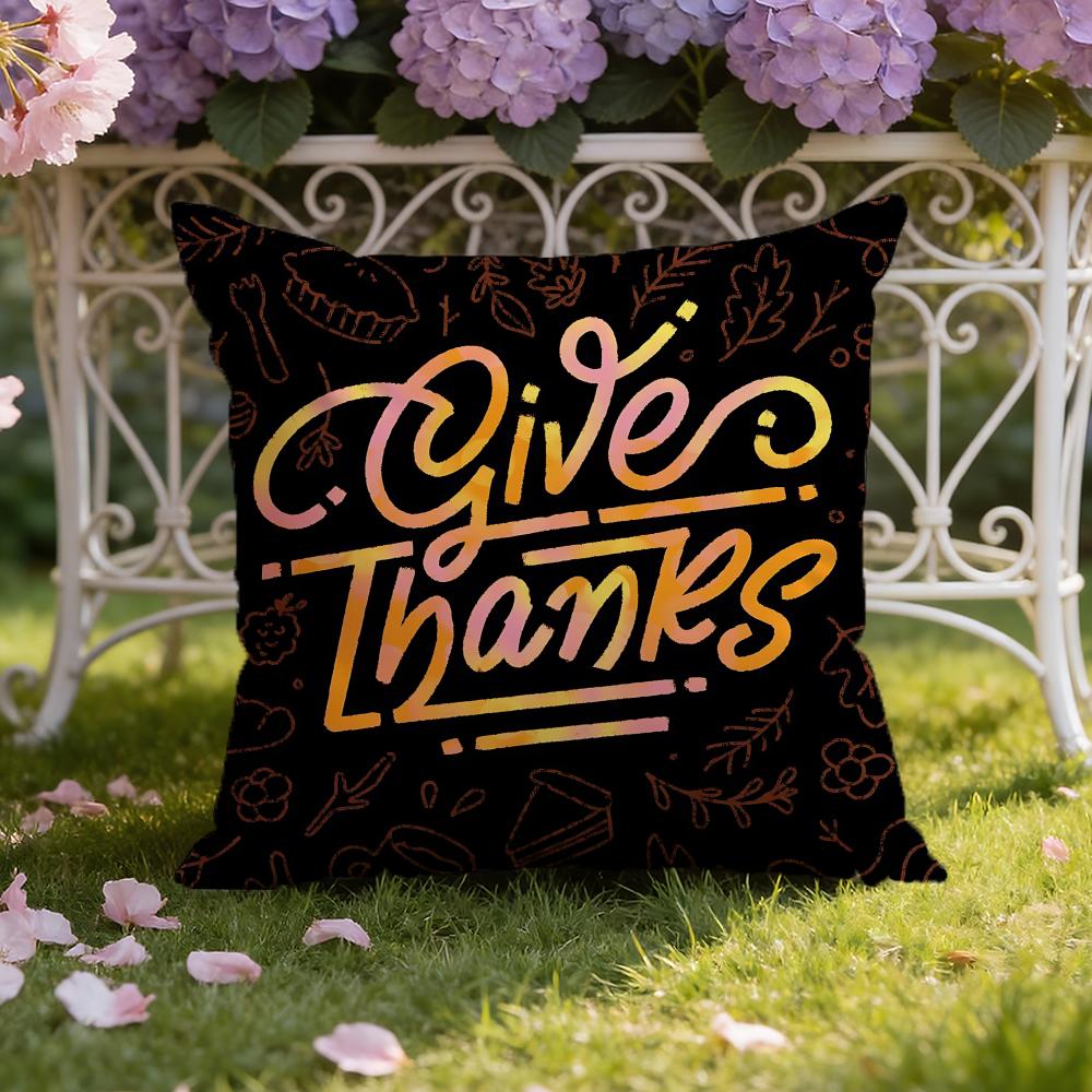 Holiday Thanksgiving Cushion Cover Home Car DualScene Pillow Cover Reversible for Premium Comfort