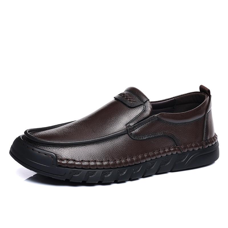 Fashion Designer Cow Leather Loafers for Men Spring  Autumn Soft-soled Men's Dress Shoes Fashion Solid Color Casual Driving Shoes Male
