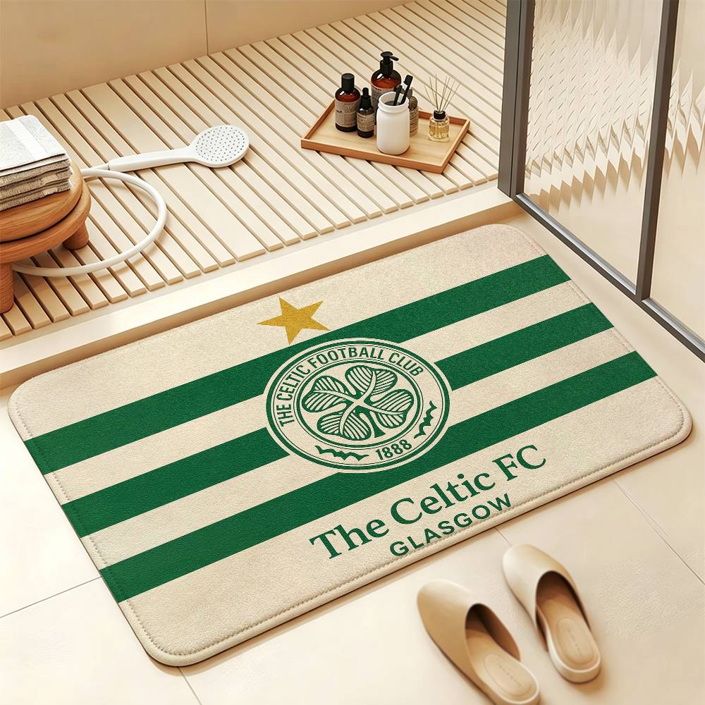 C-Celtic FC Anti‑Slip Floor Mat Short Plush Rug mat Soft Comfortable Machine Washable Home Decor