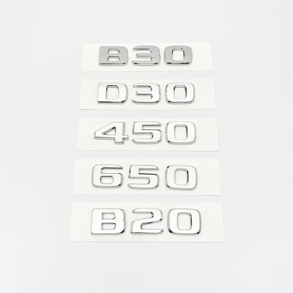 Silver Black Letters B20 B30 D30 450 650 ABS Emblem for Mercedes Benz Brabus C W203 W204 W205 Coupe Car Trunk Badge Logo Sticker