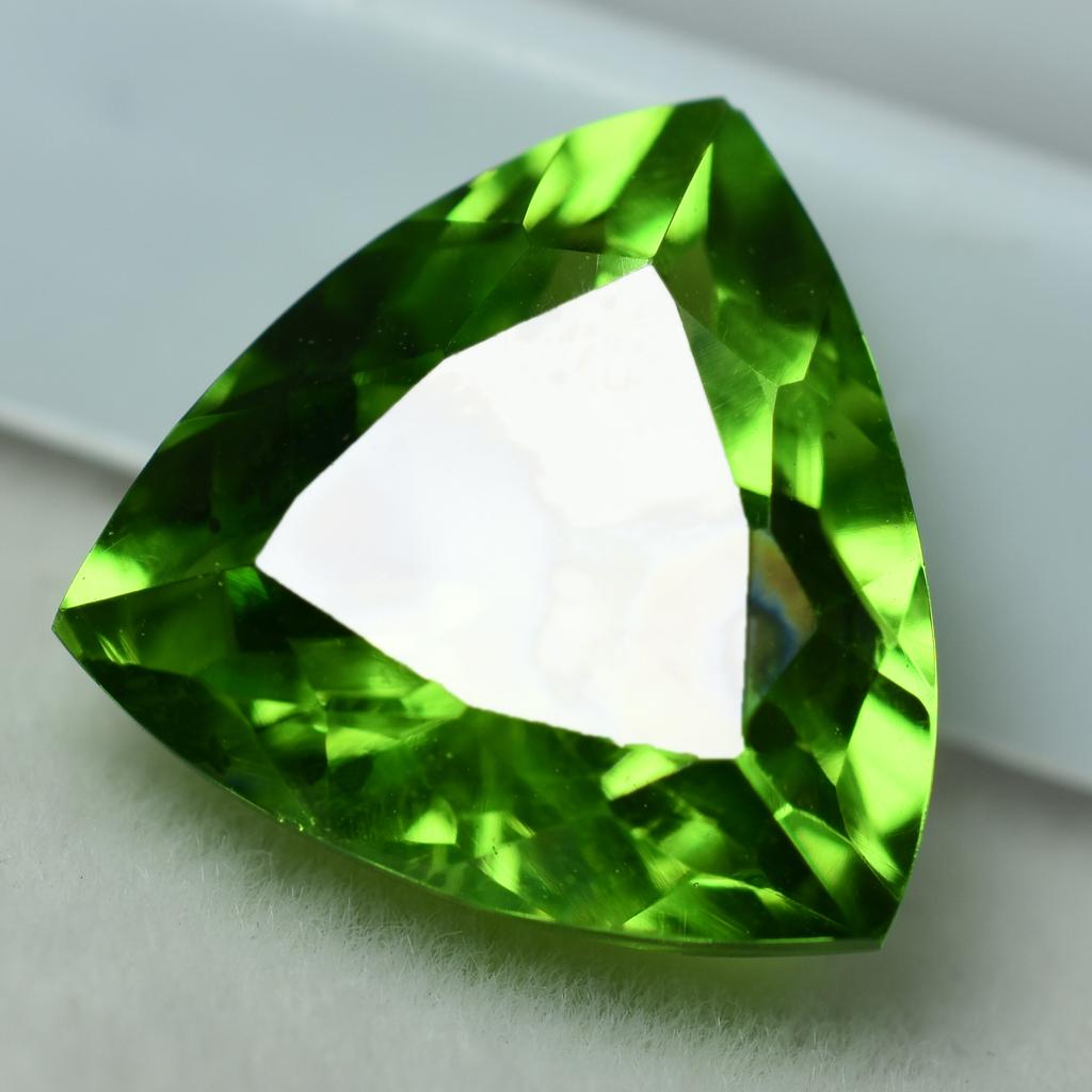 Trillion Cut Natural Rare Green Peridot 9.00 Carat Loose Gemstone