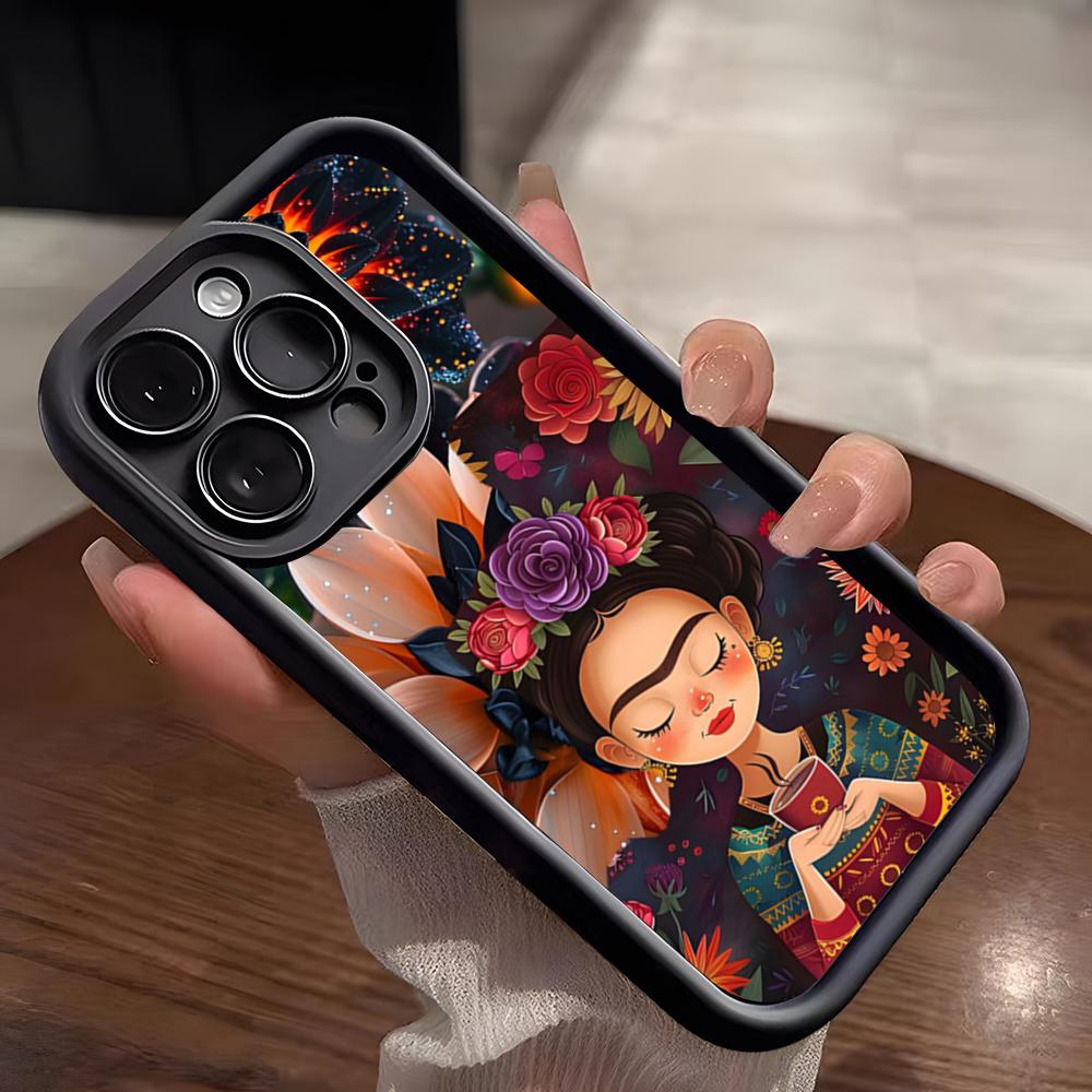 A-Art Frida Kahlo Phone Case For IPhone 17 Pro Max 15 Pro 16 14 Plus 12 13 Mini 11 Pro Shockproof Soft Cover