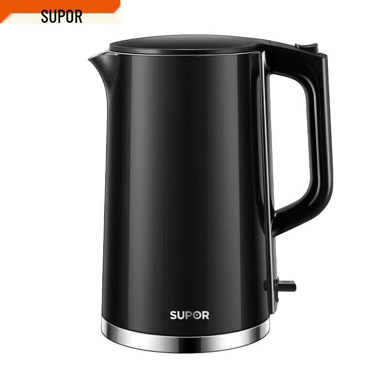 SUPOR 1.7L Double-Layer Anti-Scalding Electric Kettle CN plug (adapter included)