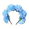 Kids Flower Crown Colorful Floral Hair Hoop Decorative Flower Hairband Realistic Artificial Rose Flower Headband For Beach Trips