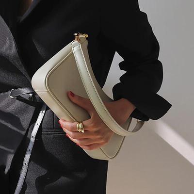 „2021 Trendy Damen Retro Baguette Umhängetasche mit Kette“