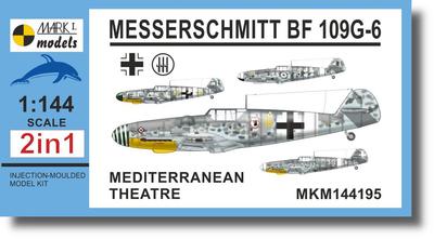 Mark 1 Messerschmitt Mediterranean Theater Plastic Model Kit MKM144195 1/144 Bf109G-6 2-Kit (Aircraft)