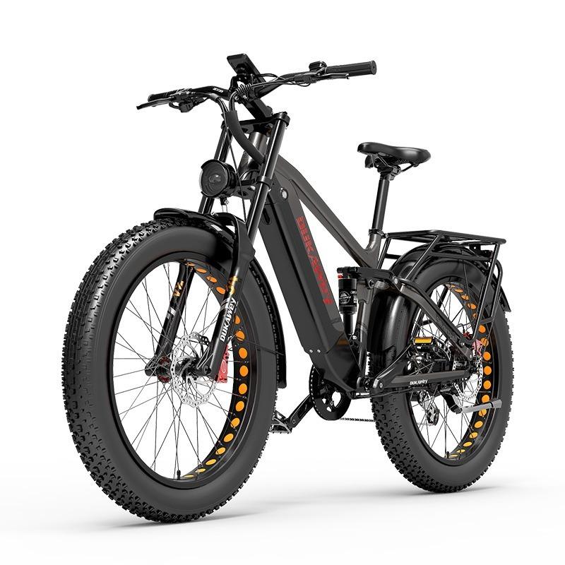LANKELEISI Silvertip8 E-Bike con Ruote Grasse 26×4.0, Batteria 52V 20Ah, Motore 1000W, Freni Idraulici, Cambio Shimano a 7 Velocità, Tutto Terreno