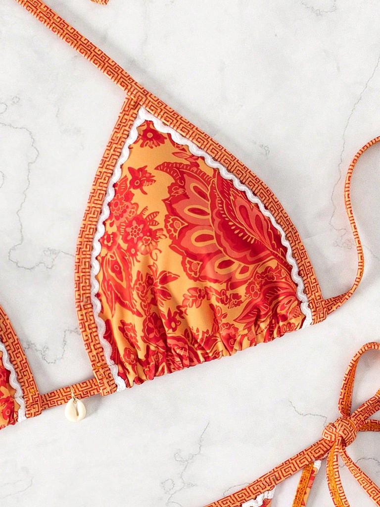 European & American Print Sexy Tie-up Bikini Set (2025)