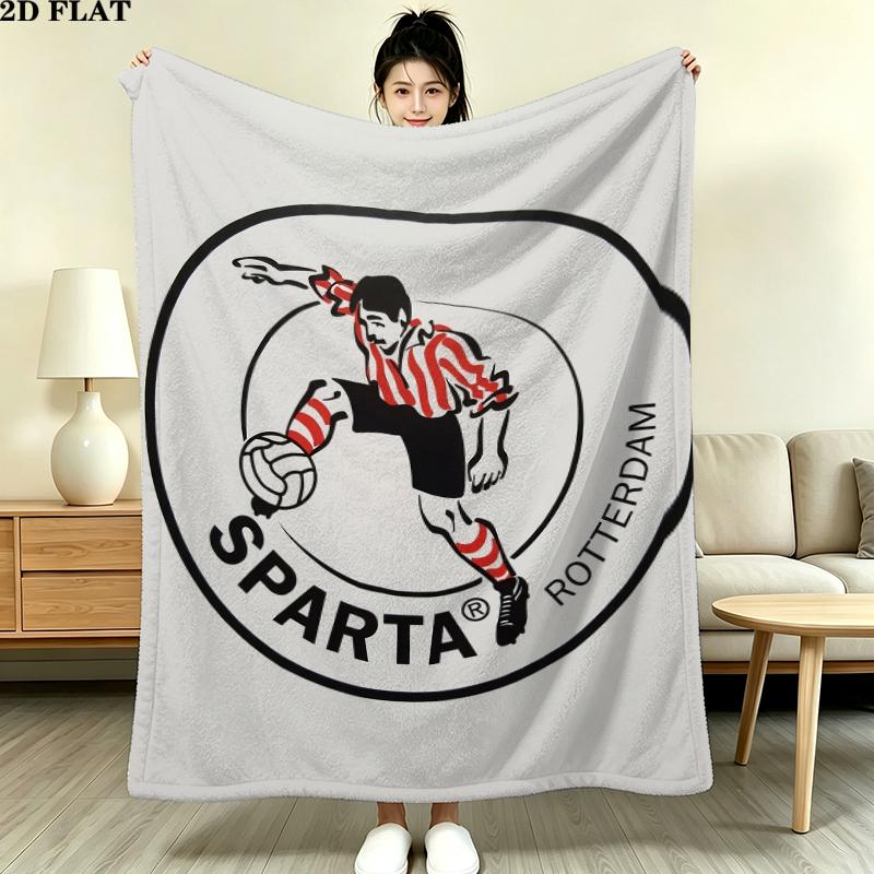 Sparta Rotterdam Print Flannel Blanket, High Quality Comfortable for All Seasons, Home Decor, Warmth and Comfort, Perfect for Christmas Gifts