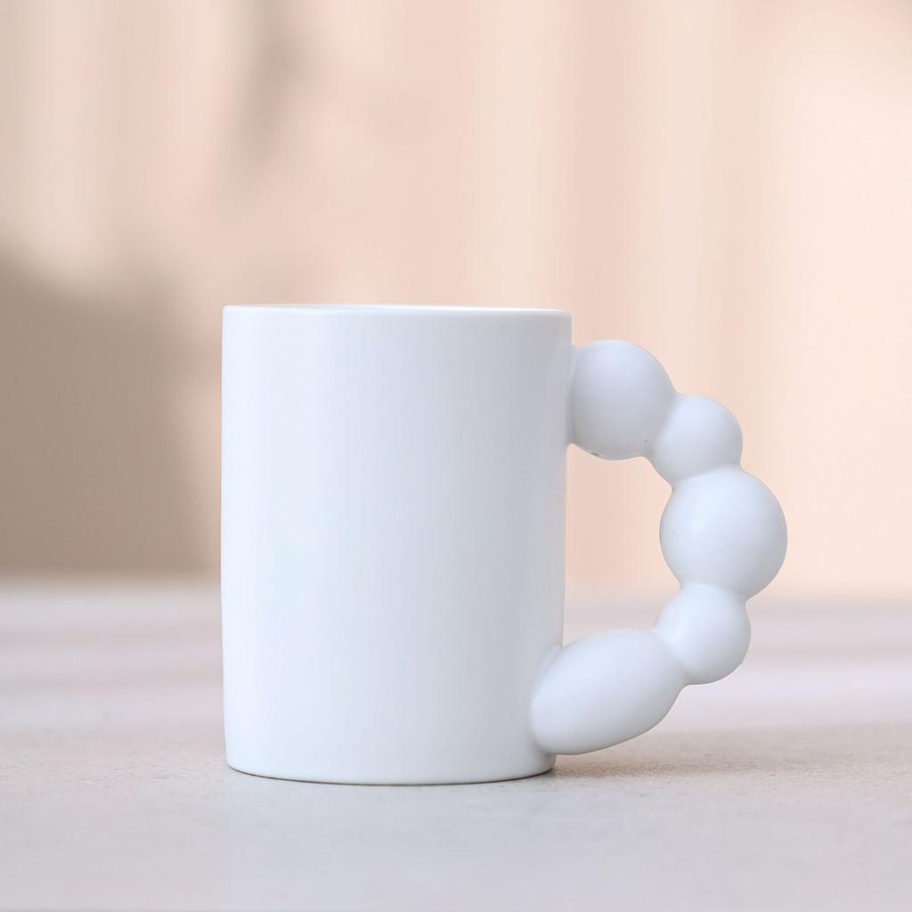 Ceramic Coffee Cup Large Capacity Macaron Color Mug Irregular Latte Cup