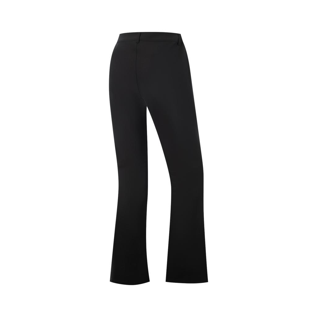 Li Ning Fitness Series Solid Color Mid Waist Flared Breathable Versatile Sports Long Pants Women bottoms Black AYKV720-1