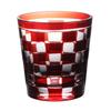 Dinner Luxe Cut Glass Rock Glass Cup 260cc Ichimatsu Red Kouga Takumi-fu 85xH90mm PNO.333576