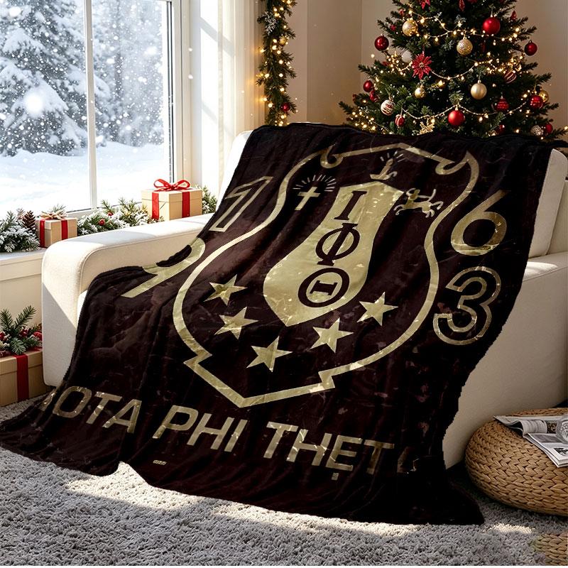 Iota Phi Theta Pattern Blanket for Home Decoration, Bed, Sofa, Car Travel, Camping, Suitable for All Seasons, Birthday Christmas Gift