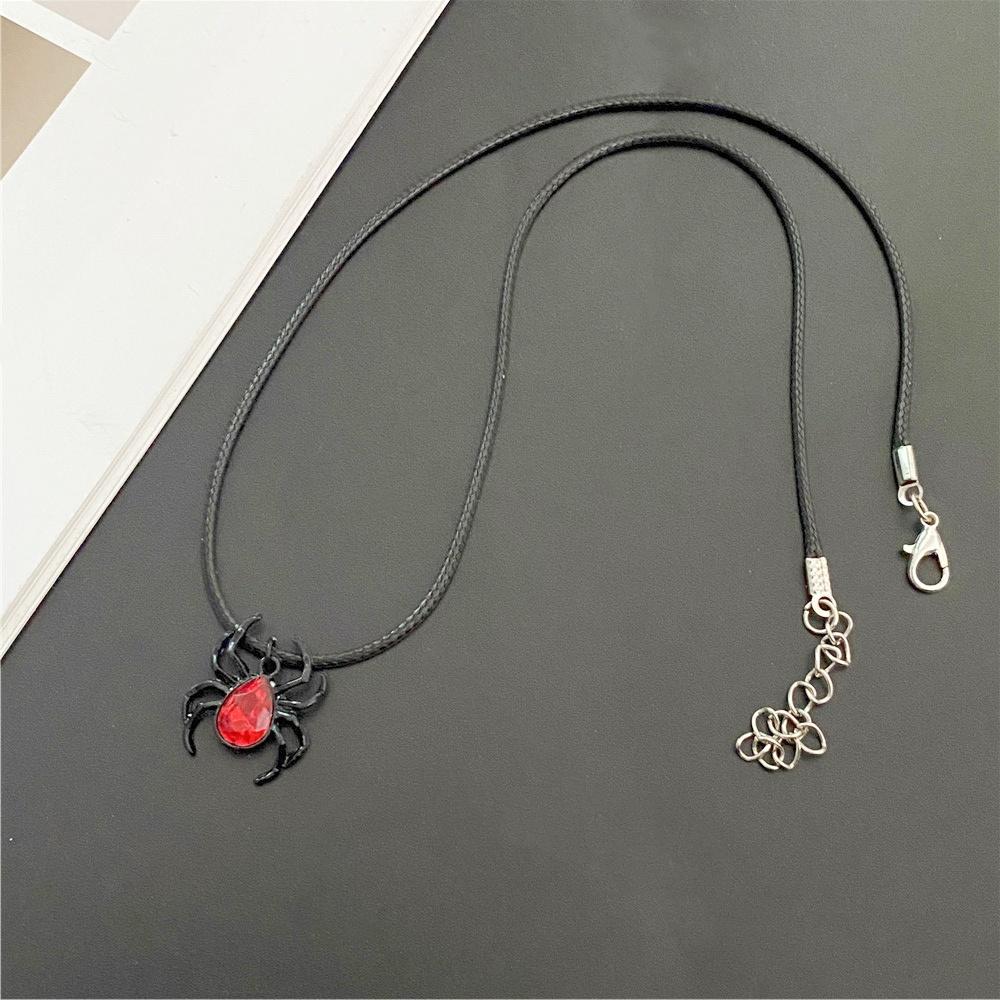 Men Necklace New Fashion Statement Male Female Necklace Rose Cross Spider Snake Pendant Pu Leather Chain Neck Zircon Wholesale