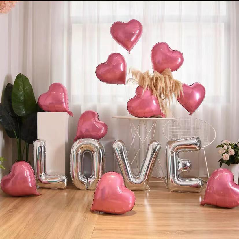 Honeymoon Room Wedding Scene Decor Set: Love Letter Balloons & Transparent Boxes