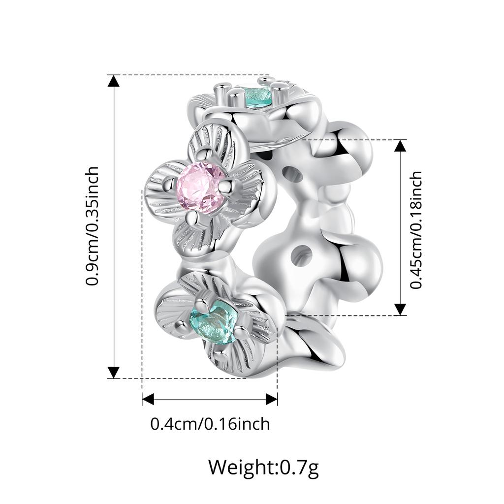 WOSTU 925 Sterling Silver Pink Charms Bead Collection Butterfly lotus Perfume Bottle Umbrella Pendant Fit DIY Bracelet Necklace