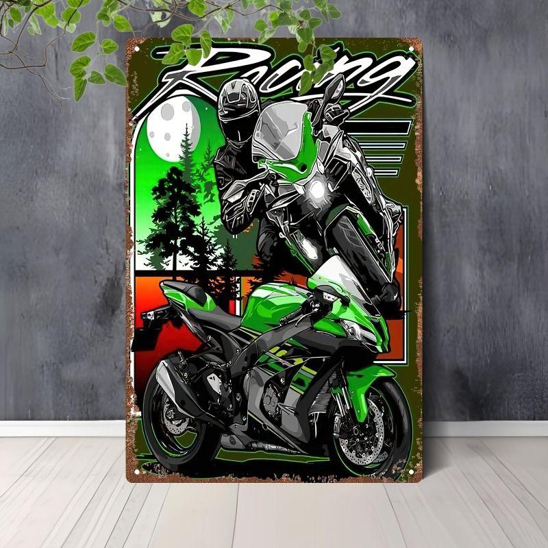 Vintage Tin Sign Retro Motorcycle Garage Wall Decor Bar Man Cave Artwork