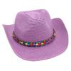 Colorful Beaded Beach Hat Ethnic Style Cowboy Straw Hat Panama Sun Protection Sun Hat Spring Summer Spanish Jazz Hat