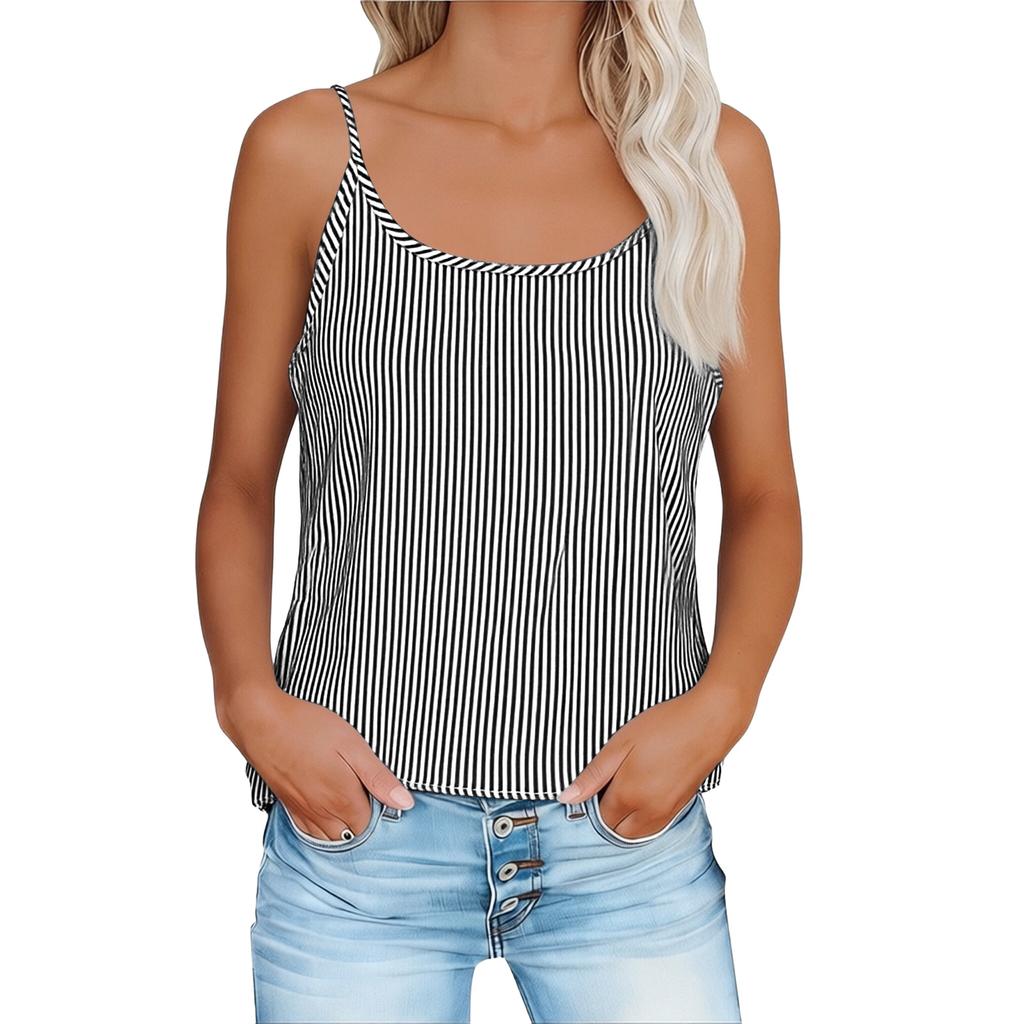 Women's Fashionable Loose Casual Summer Cotton Linen Camisole T-shirt