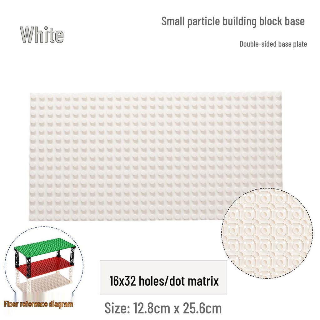 16x32 Hole MOC Base Plate: Wooden Wall Figure & Interlocking Building Blocks Board