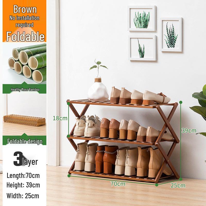 Compact Wooden Shoe Storage Rack: Multi-Layer, Dustproof Shoe Cabinet for Dorm or Entryway