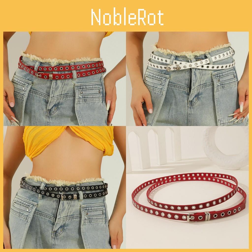 Color Solid Fashionable Porous Design Women Slim Waist Belt For Daily Wear