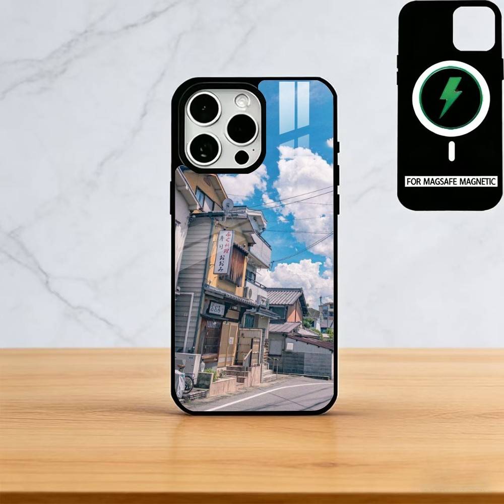 Japanese Trains and City Views Phone Case For iPhone17,16,15,14,13,12,11 Plus,Pro Magnetic For Magsafe Wireless Charging