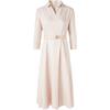 Women's Pearlescent Orange Pink Elegant Slim Fit Midi Dress