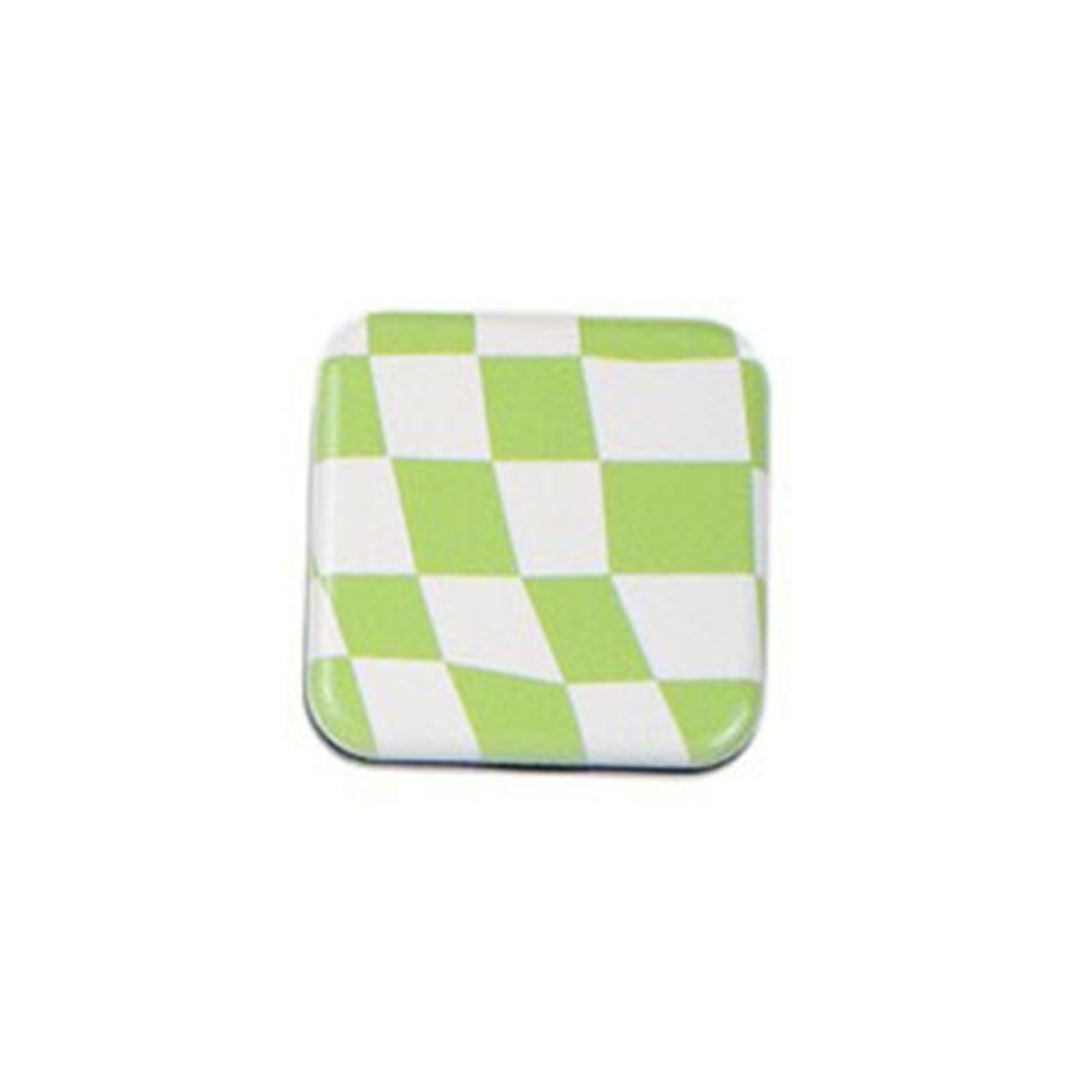 Finger Grip Women Girls Personalized Plaid Mirror Cosmetic Mirror Phone Stand Holder Makeup Mirror