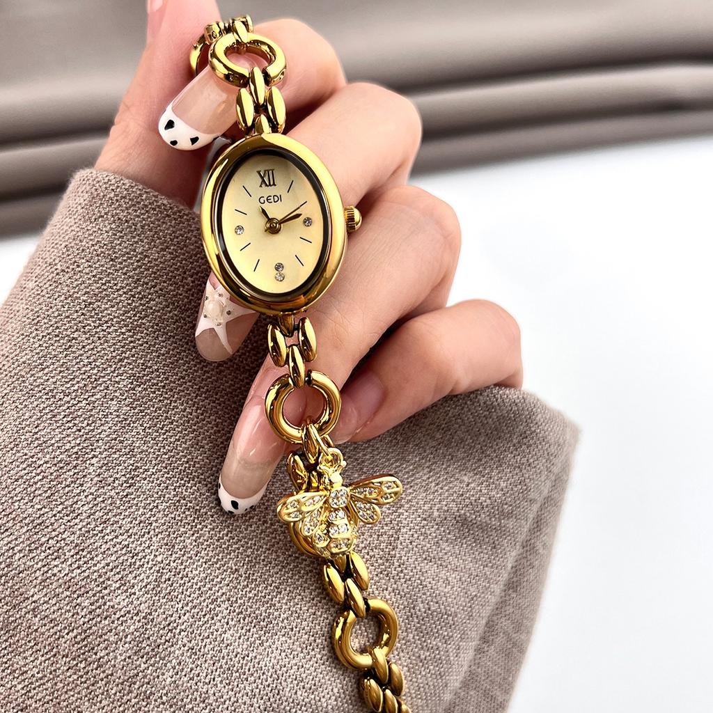 Niche Light Luxury Oval Women'S Watch Medium And Ancient Style High Value Versatile Women'S Watch Quartz Watch