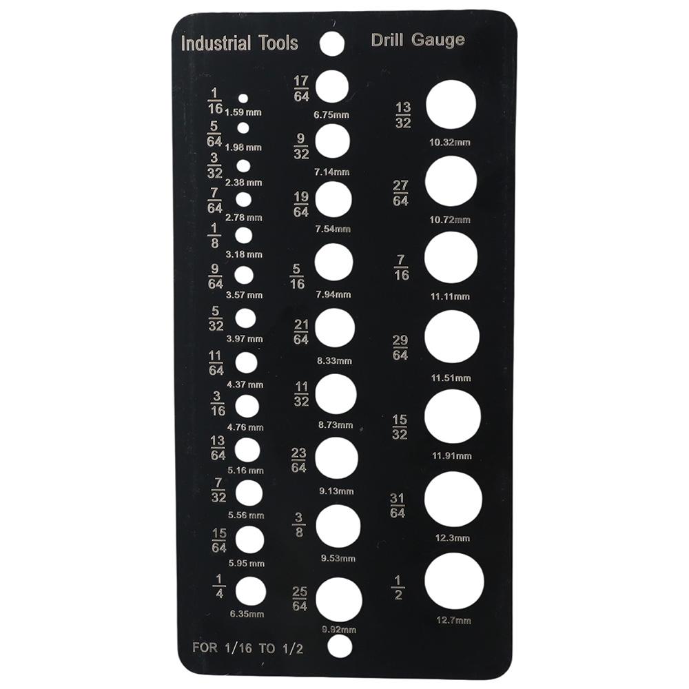 1/16 Inch to 1/2 Inch Size Bits Metric Gauge  Accurate Measurement Equivalents