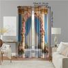 2 pcs   versatile polyester transparent curtains for home decoration Floral (2) for use in bedrooms and living rooms