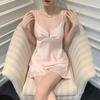 1011 new French mood suspender shorts pajamas are simple and generous, summer ice silk pajamas with chest pads, advanced sense