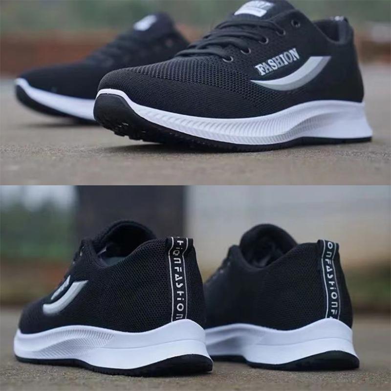 Black Sports Shoes Mesh Breathable Men's Clearance Shoes Soft Soled Non Slip Shoes New Fashion Spring Autumn