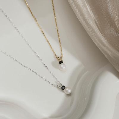 Francuski Naszyjnik Perłowy Styl Retro Łańcuszek na obojczyk Prosty Elegancki Niszowy Wysokiej klasy Wyczucie Damska Dekoracja