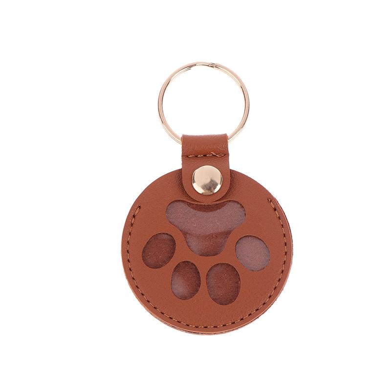 1Pc Pet Hair Storage Bag Keychain Leather Cat Paw Heart Love Keyring Diy Memorial Gift Key Chain Cat Dog Fur Container Pendant