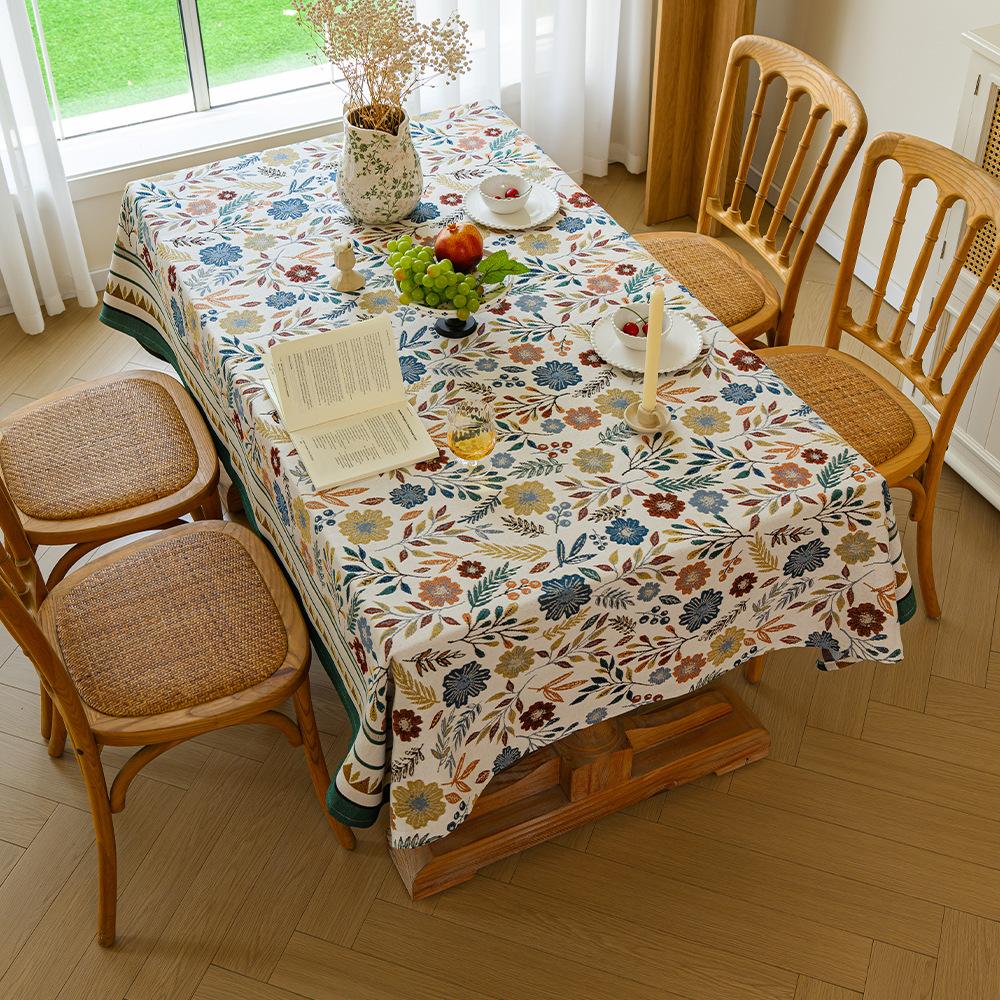 Thickened Classical Ethnic Retro Pattern Rectangular Tablecloth Household Dining Table Cloth Living Room Coffee Table Cover Towel