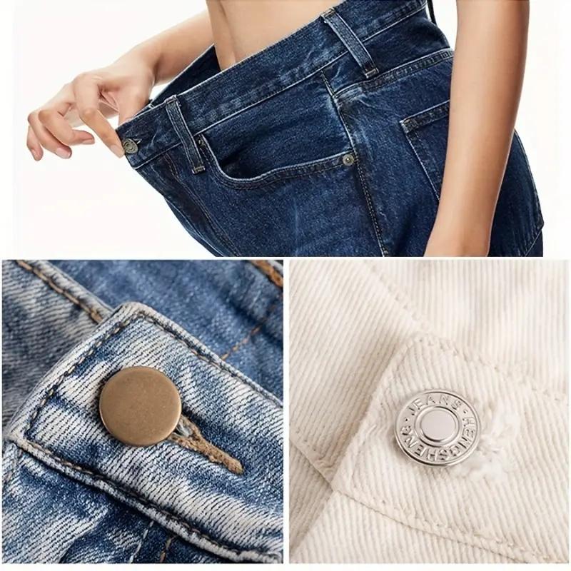 10PCS/Pack 17mm Jeans Waist Buttons Adjustable Nail Free Waist Extenders Buttons Detachable Clothing Buckle With Screwdriver